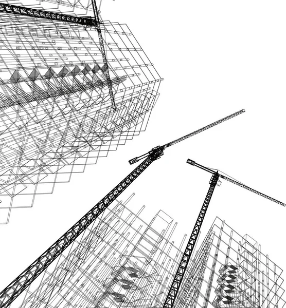 Linhas Abstratas Desenho Conceito Arte Arquitetônica Formas Geométricas Mínimas — Vetor de Stock