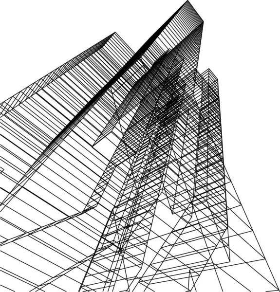 Linhas Abstratas Desenho Conceito Arte Arquitetônica Formas Geométricas Mínimas —  Vetores de Stock