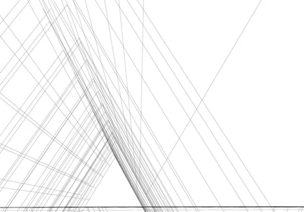 Líneas Abstractas Dibujo Concepto Arte Arquitectónico Formas Geométricas Mínimas — Vector de stock