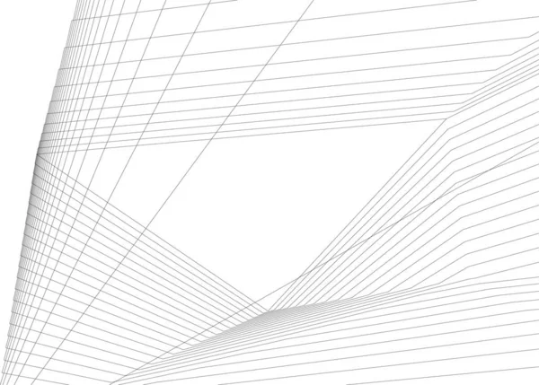 Lignes Dessin Abstraites Dans Concept Art Architectural Formes Géométriques Minimales — Image vectorielle