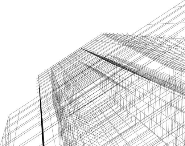 Abstrakte Zeichnungslinien Architektonischen Kunstkonzept Minimale Geometrische Formen — Stockvektor