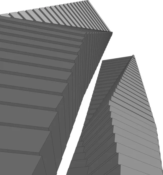 Abstracte Tekenlijnen Architectonisch Kunstconcept Minimale Geometrische Vormen — Stockvector