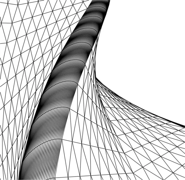 Lignes Dessin Abstraites Dans Concept Art Architectural Formes Géométriques Minimales — Image vectorielle