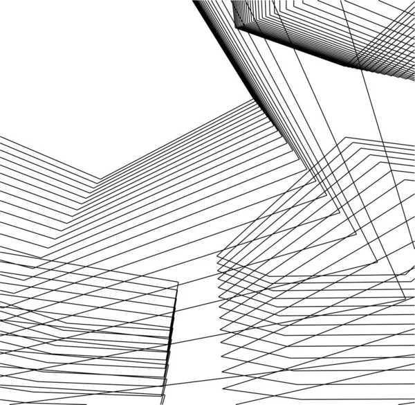 Formas Geométricas Mínimas Líneas Arquitectónicas — Archivo Imágenes Vectoriales