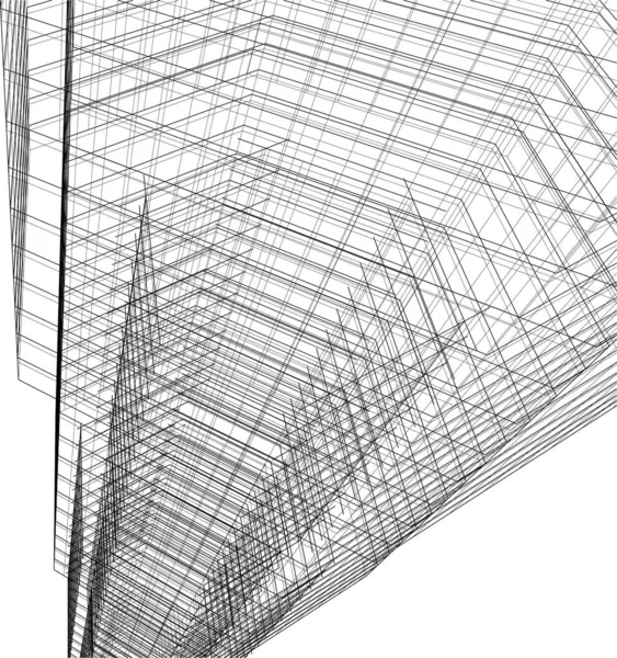 Abstrakcyjne Linie Rysunku Koncepcji Sztuki Architektonicznej Minimalne Kształty Geometryczne — Wektor stockowy