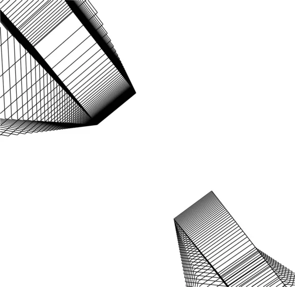 最小限の幾何学的形状建築線 — ストックベクタ