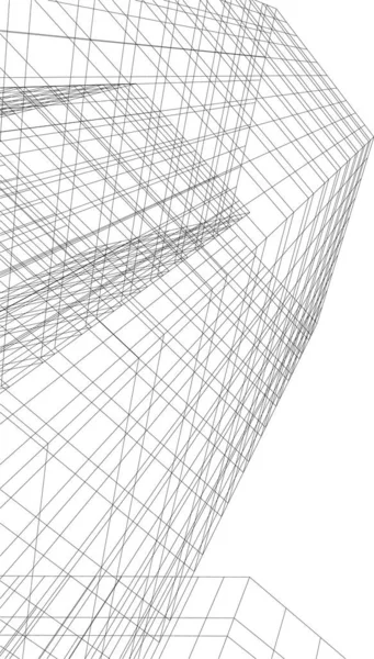 Lignes Dessin Abstraites Dans Concept Art Architectural Formes Géométriques Minimales — Image vectorielle