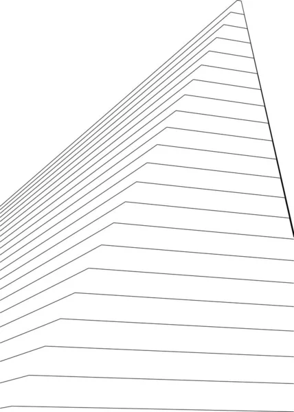 最小限の幾何学的形状建築線 — ストックベクタ