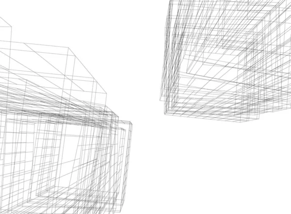 Lignes Dessin Abstraites Dans Concept Art Architectural Formes Géométriques Minimales — Image vectorielle