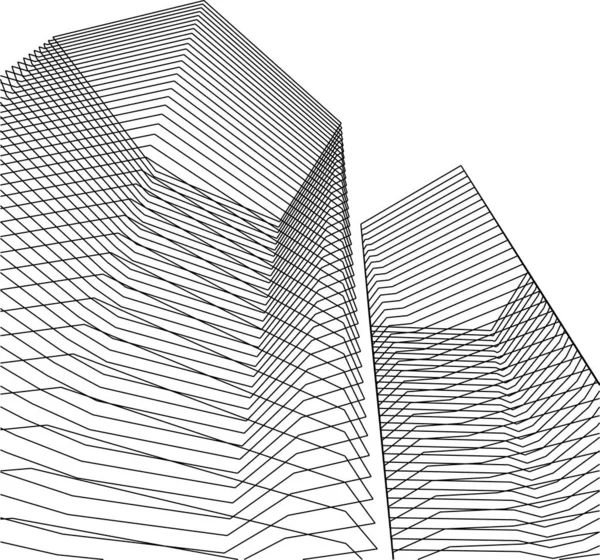 Minimale Geometrische Formen Architektonische Linien — Stockvektor