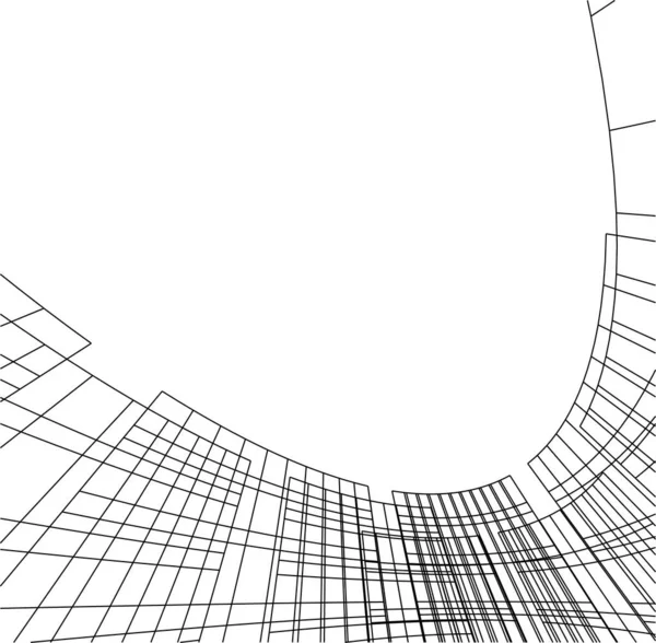 Abstrakcyjne Linie Rysunku Koncepcji Sztuki Architektonicznej Minimalne Kształty Geometryczne — Wektor stockowy