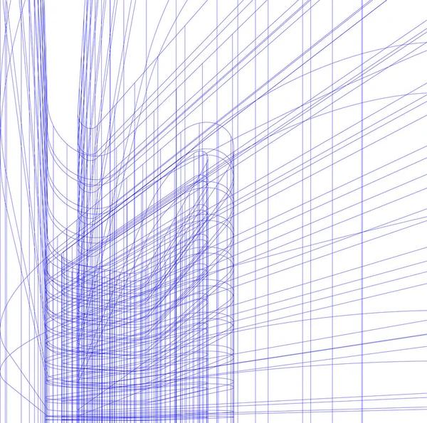 Líneas Abstractas Dibujo Concepto Arte Arquitectónico Formas Geométricas Mínimas — Vector de stock