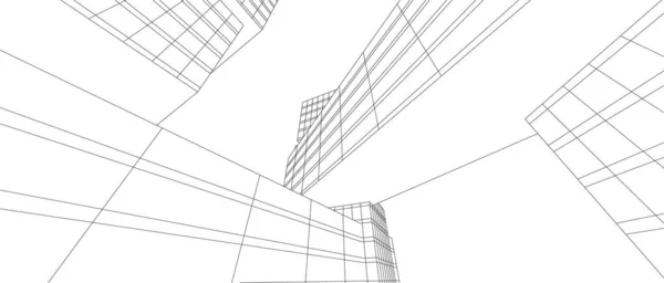 Linhas Abstratas Desenho Conceito Arte Arquitetônica Formas Geométricas Mínimas — Vetor de Stock