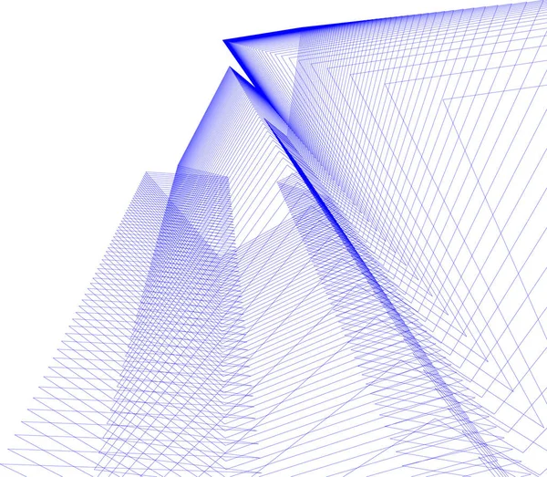 Abstrakcyjne Linie Rysunku Koncepcji Sztuki Architektonicznej Minimalne Kształty Geometryczne — Wektor stockowy