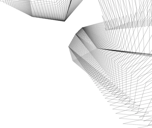 Lignes Dessin Abstraites Dans Concept Art Architectural Formes Géométriques Minimales — Image vectorielle