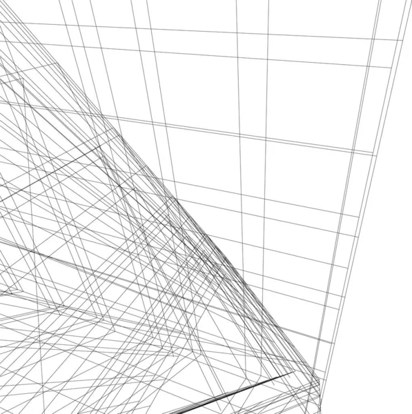 Abstrakcyjne Linie Rysunku Koncepcji Sztuki Architektonicznej Minimalne Kształty Geometryczne — Wektor stockowy