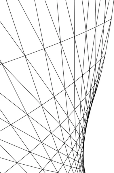 建筑艺术概念中的抽象绘图线 最小几何形状 — 图库矢量图片