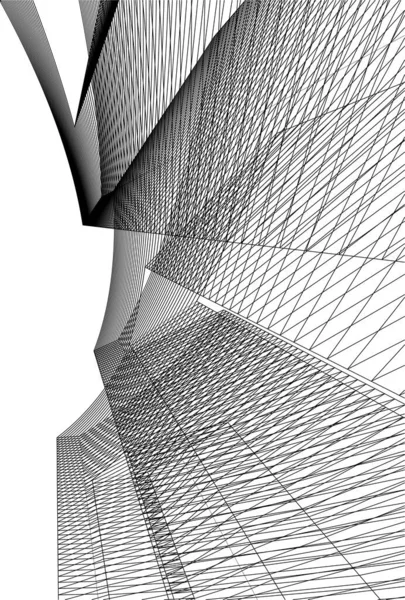 Líneas Abstractas Dibujo Concepto Arte Arquitectónico Formas Geométricas Mínimas — Vector de stock