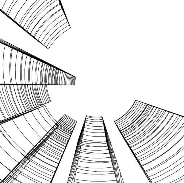 Linee Disegno Astratte Nel Concetto Arte Architettonica Forme Geometriche Minime — Vettoriale Stock