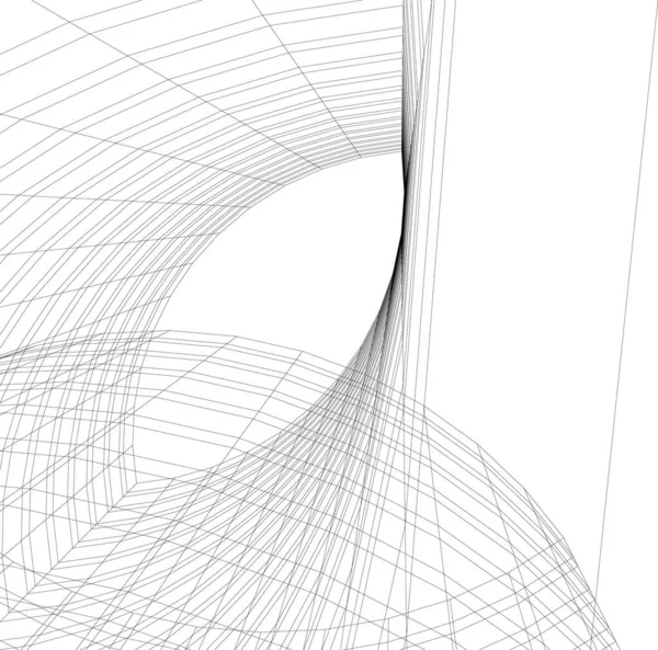 Líneas Abstractas Dibujo Concepto Arte Arquitectónico Formas Geométricas Mínimas — Archivo Imágenes Vectoriales