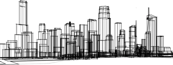 Lignes Dessin Abstraites Dans Concept Art Architectural Formes Géométriques Minimales — Image vectorielle