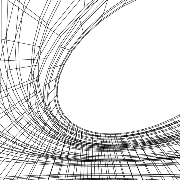 Líneas Abstractas Dibujo Concepto Arte Arquitectónico Formas Geométricas Mínimas — Archivo Imágenes Vectoriales