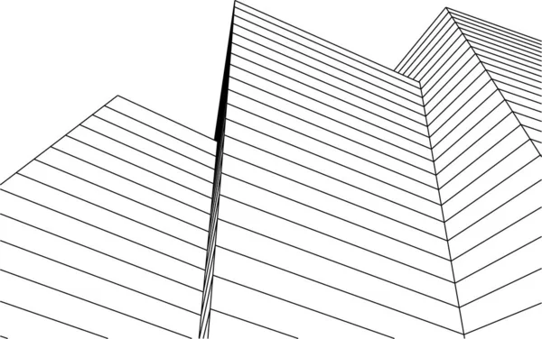 最小限の幾何学的形状建築線 — ストックベクタ