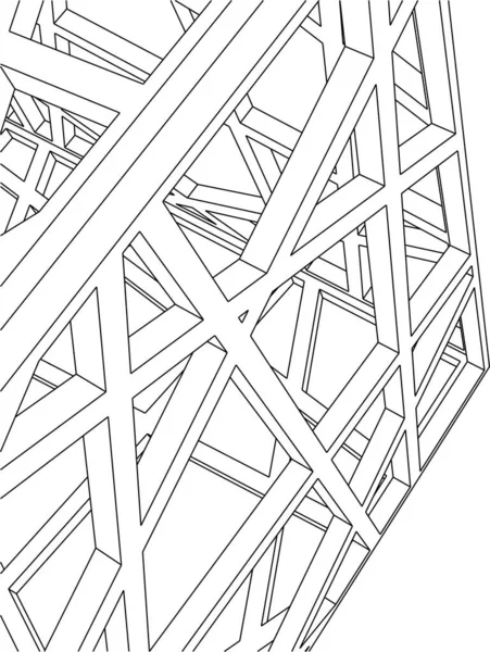 Linhas Abstratas Desenho Conceito Arte Arquitetônica Formas Geométricas Mínimas —  Vetores de Stock