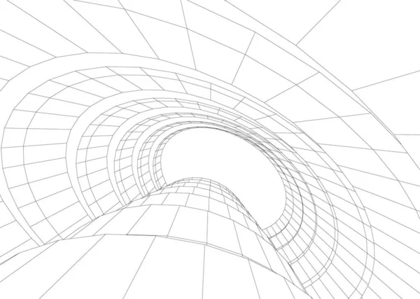 Linhas Abstratas Desenho Conceito Arte Arquitetônica Formas Geométricas Mínimas — Vetor de Stock