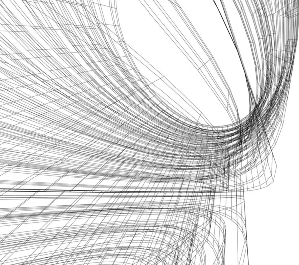 建築芸術の概念における抽象的な線や最小限の幾何学的形状 — ストックベクタ