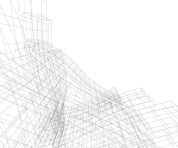 Lignes Dessin Abstraites Dans Concept Art Architectural Formes Géométriques Minimales — Image vectorielle