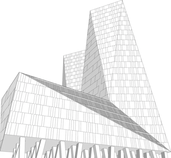 Arquitectura Edificio Ilustración Sobre Fondo — Archivo Imágenes Vectoriales