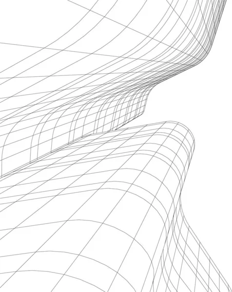 Abstrakte Zeichnungslinien Architektonischen Kunstkonzept Minimale Geometrische Formen — Stockvektor