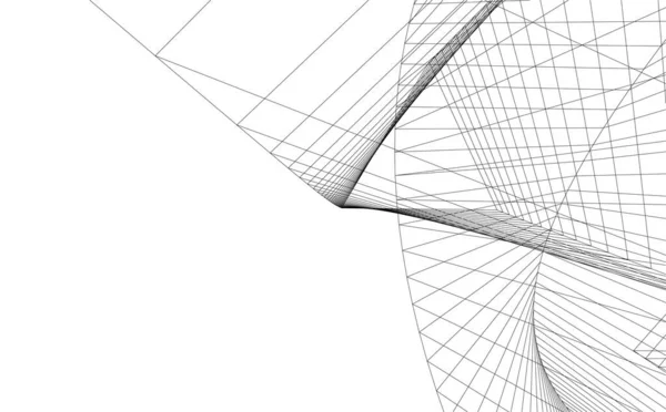 Linhas Abstratas Desenho Conceito Arte Arquitetônica Formas Geométricas Mínimas — Vetor de Stock