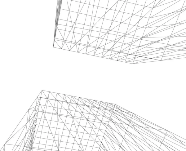 Mimari Sanat Konseptinde Soyut Çizgiler Minimum Geometrik Şekiller — Stok Vektör