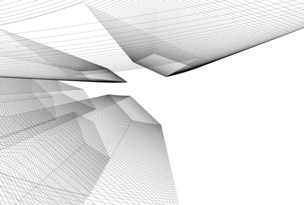 建築芸術の概念における抽象的な線や最小限の幾何学的形状 — ストックベクタ