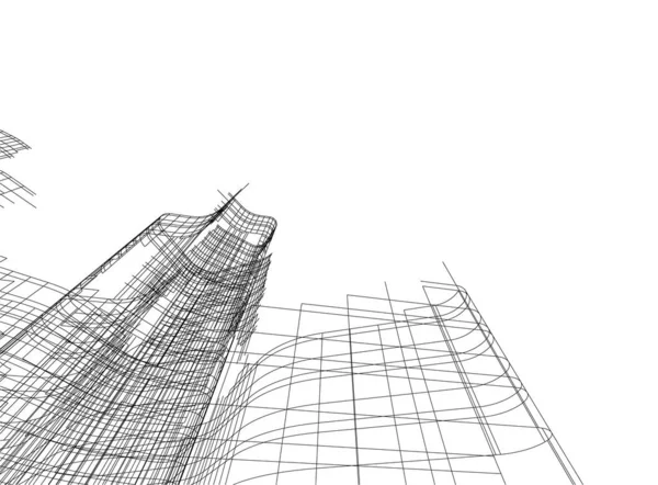 Abstrakcyjne Linie Rysunku Koncepcji Sztuki Architektonicznej Minimalne Kształty Geometryczne — Wektor stockowy