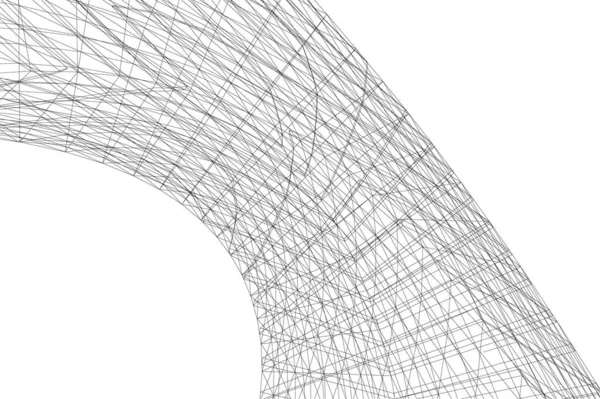 Abstrakte Zeichnungslinien Architektonischen Kunstkonzept Minimale Geometrische Formen — Stockvektor