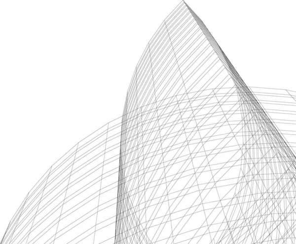 Linhas Abstratas Desenho Conceito Arte Arquitetônica Formas Geométricas Mínimas —  Vetores de Stock