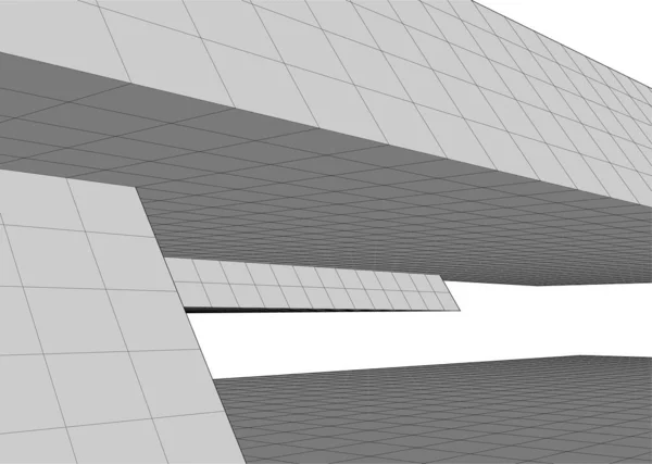 Linhas Abstratas Desenho Conceito Arte Arquitetônica Formas Geométricas Mínimas —  Vetores de Stock