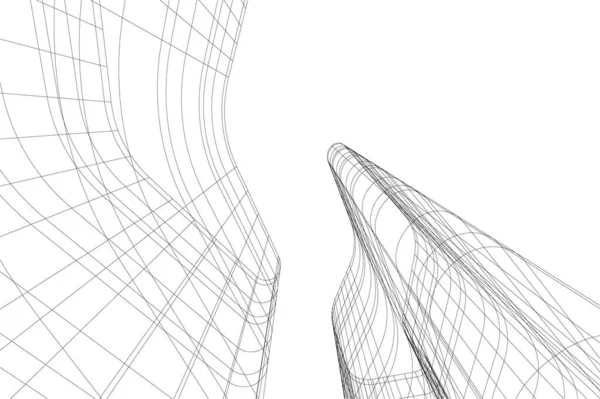 Linhas Abstratas Desenho Conceito Arte Arquitetônica Formas Geométricas Mínimas — Vetor de Stock