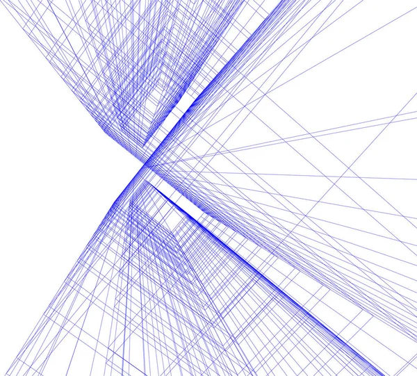 Abstracte Tekenlijnen Architectonisch Kunstconcept Minimale Geometrische Vormen — Stockvector