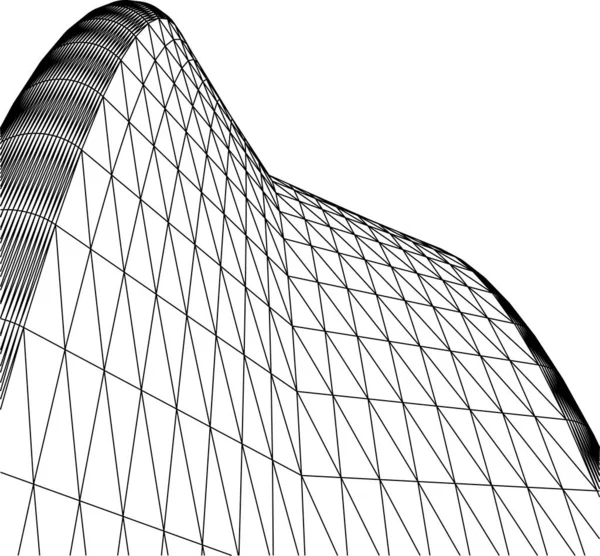 Abstrakta Teckningslinjer Arkitektonisk Konst Koncept Minimala Geometriska Former — Stock vektor