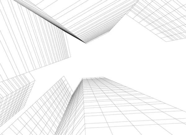 建築芸術の概念における抽象的な線や最小限の幾何学的形状 — ストックベクタ