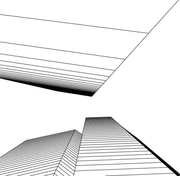 Linhas Abstratas Desenho Conceito Arte Arquitetônica Formas Geométricas Mínimas — Vetor de Stock