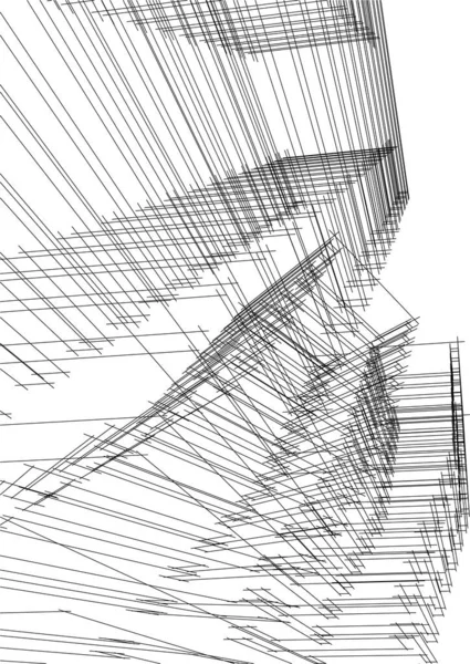 Linhas Abstratas Desenho Conceito Arte Arquitetônica Formas Geométricas Mínimas — Vetor de Stock