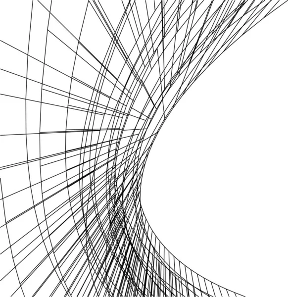 Lignes Dessin Abstraites Dans Concept Art Architectural Formes Géométriques Minimales — Image vectorielle