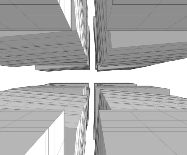 Linhas Abstratas Desenho Conceito Arte Arquitetônica Formas Geométricas Mínimas —  Vetores de Stock