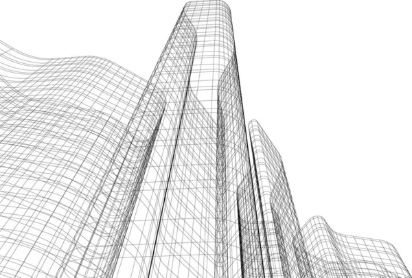 Formas Geométricas Mínimas Líneas Arquitectónicas — Vector de stock