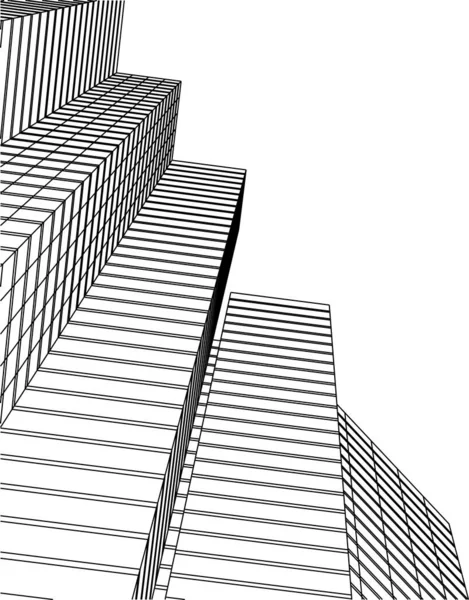 Abstrakcyjne Linie Rysunku Koncepcji Sztuki Architektonicznej Minimalne Kształty Geometryczne — Wektor stockowy